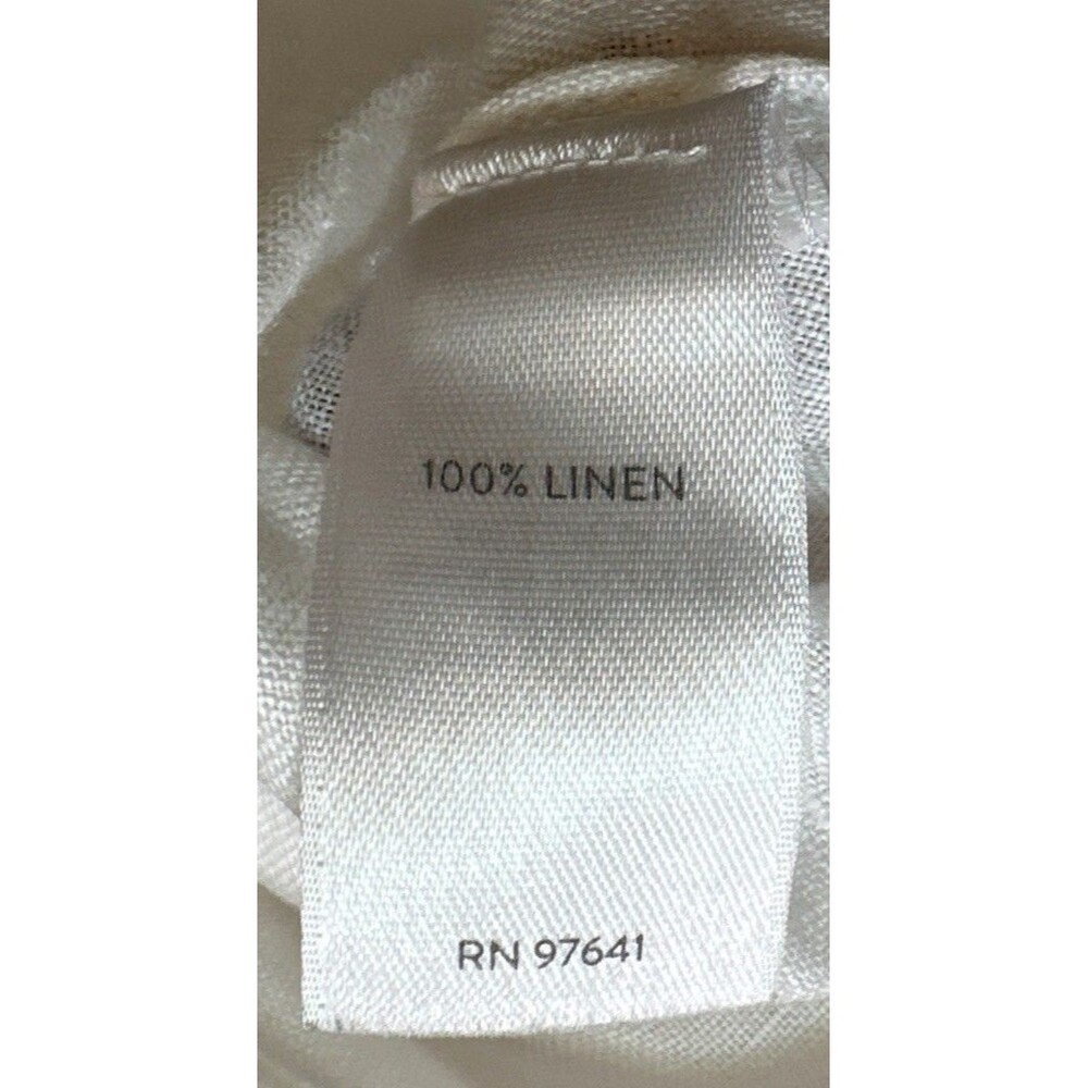 J. Jill Love Linen White Button Down Shirt Roll Tab Long Sleeve Size Large - Picture 6 of 11